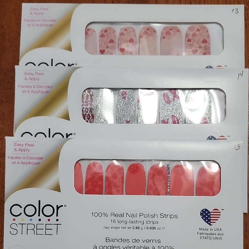 Color Street Pink and Silver Nail Strips Collection
